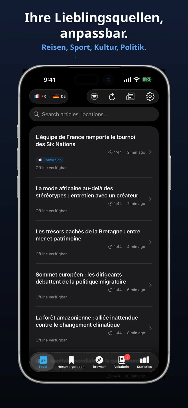 Über 300 kuratierte Feeds in 19 Sprachen