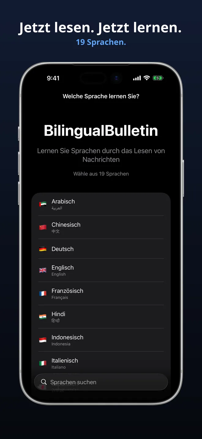 Aus 19 Sprachen wählen