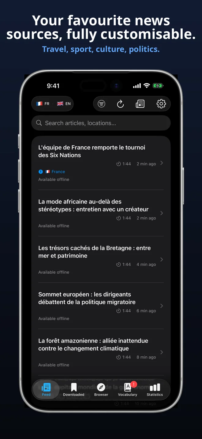 300+ curated feeds across 19 languages