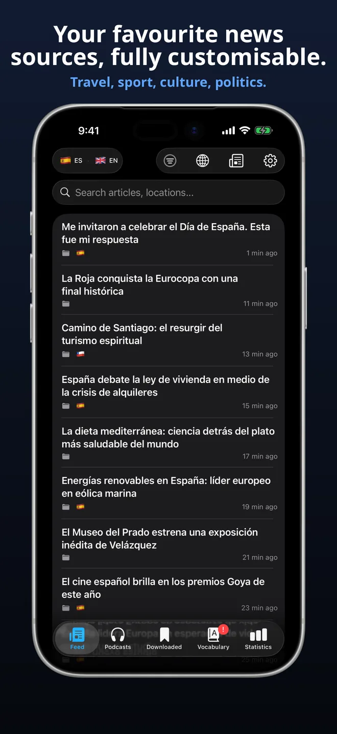 Hundreds of curated feeds across 19 languages