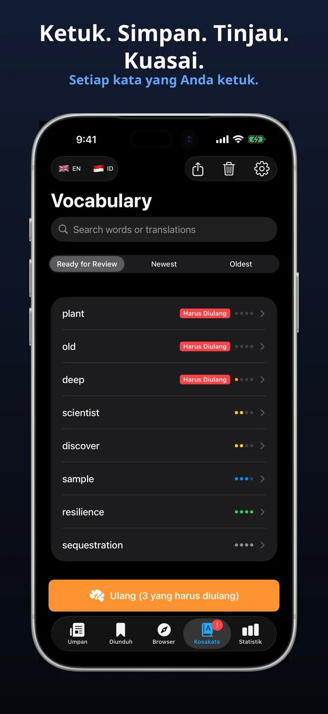 Setiap kata yang Anda ketuk tersimpan secara otomatis