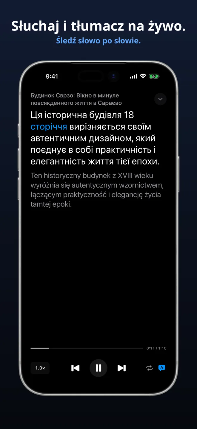 Słuchaj prawdziwego dźwięku podcastu, czytając jednocześnie