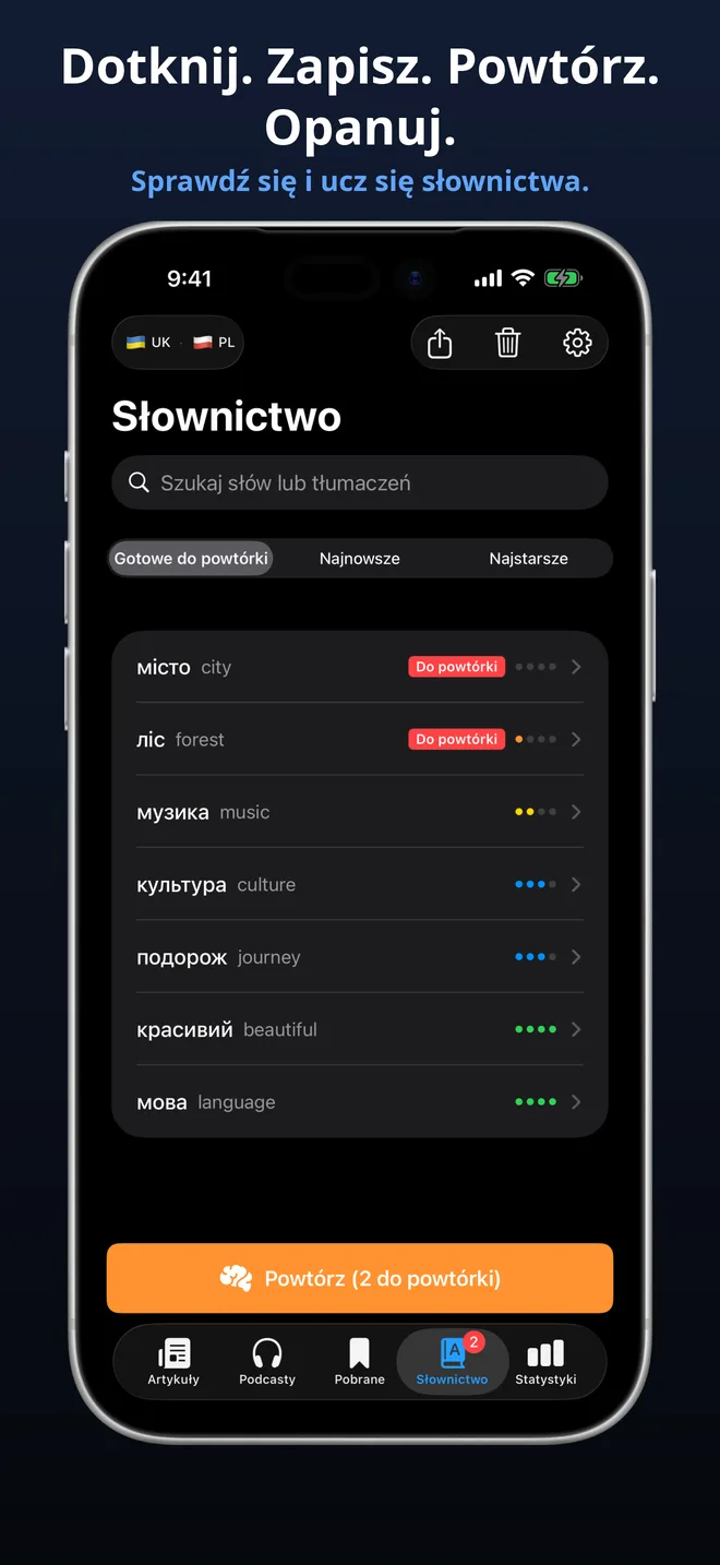 Dotknij. Zapisz. Powtórz. Opanuj.